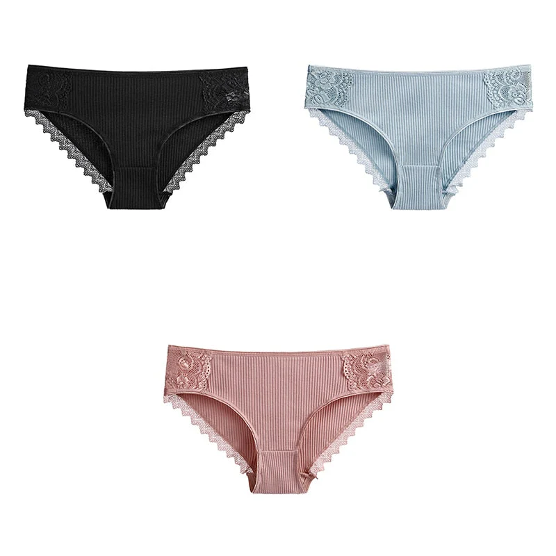 3 Pcs Cotton Women's Panties Lace Underwear High Quality Soft Breathable Female Briefs Underwear For Woman Lingerie New BANNIROU - Image 20