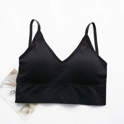 Women Tank Top Bralette Cotton Underwear Seamless Tube Crop Top Female Backless Lingerie Solid Color Camisole Removable Padded - Image 3